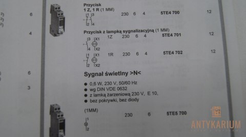 Przycisk z lampką sygn. 1no 6A 230V 5TE4 702 Siemens