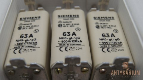 Wkładka bezpiecznikowa NH 0 63A 3szt 3NA3 022 Siemens Wkładka bezpiecznikowa NH 0 63A 3szt 3NA3 022 Siemens
