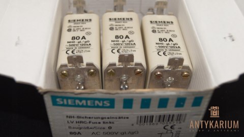 Wkładka bezpiecznikowa NH 0 80A 3szt 3NA3 024 Siemens