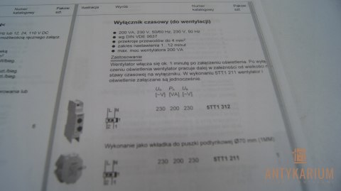 Wyłącznik czasowy do wentylacji 5TT1 312 Siemens 1-12min