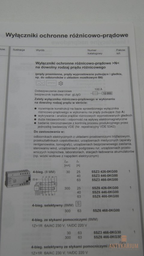 Wyłącznik róż-prąd 25A 4-pol 300ma 5SZ6 426-0KG00 Siemens Wyłącznik róż-prąd 25A 4-pol 300ma 5SZ6 426-0KG00 Siemens