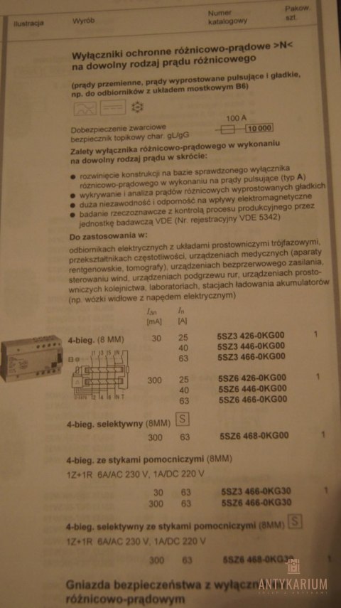 Wyłącznik róż-prąd 25A 4-pol 300ma 5SZ6 426-0KG00 Siemens Wyłącznik róż-prąd 25A 4-pol 300ma 5SZ6 426-0KG00 Siemens