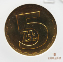 5zł 1975r Grading MS67 Skrętka