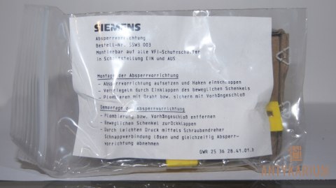 Blokada wyłącznika róż-prądowego 5SW3 003 SIEMENS Blokada wyłącznika róż-prądowego 5SW3 003 SIEMENS
