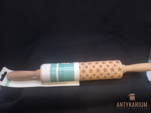 Drewniany wałek w gwiazdki do ciastek