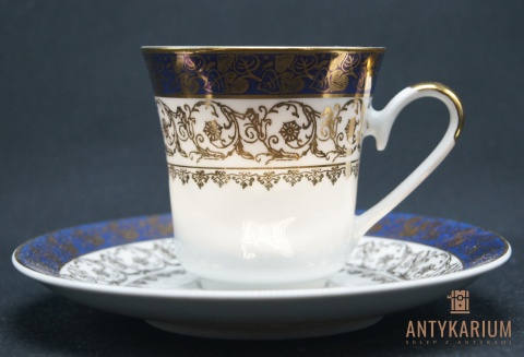 Filiżanka Porcelana bogato zdobiona JSK sygnowana 160ml