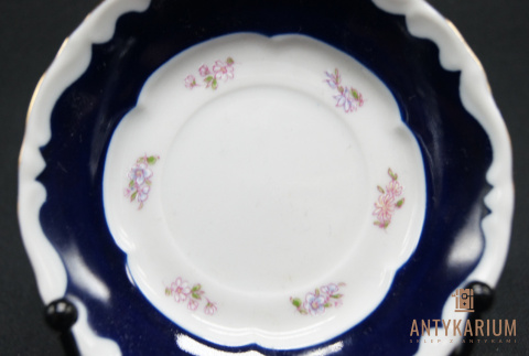 Filiżanka Porcelana bogato zdobiona kobalt FINE