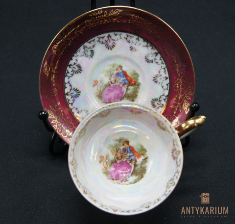 Filiżanka stara porcelana sceny rodzajowe 55ml