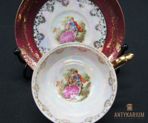 Filiżanka stara porcelana sceny rodzajowe 55ml