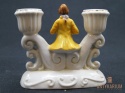 Porcelanowy świecznik z figurką z porcelany