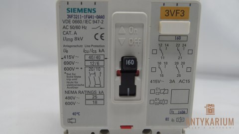 Wyłacznik Nadprądowy 3VF3211-1FW41-0AA0 160A Siemens Wyłacznik Nadprądowy 3VF3211-1FW41-0AA0 160A Siemens