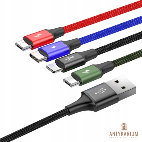 Zestaw kabli USB - USB typ C / microUSB / Lightning Baseus