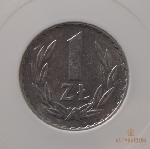 1 zł 1957 aluminium MS 65 skrętka 10%