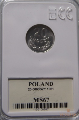 20 gr 1981r MS 67 lustro