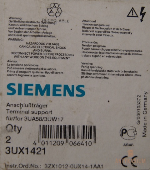 Adapter do stycznika Siemens 3UX1421