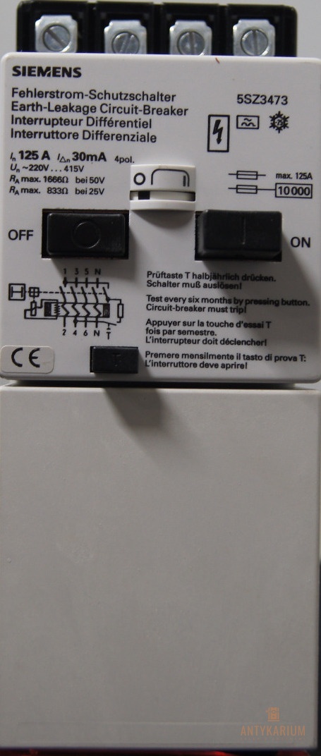 Blok róż-prądowy 125A 30ma Siemens 5SZ3473