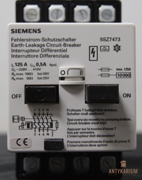 Blok różnicowoprądowy 125A 0,5A TYPA Siemens 5SZ7 473