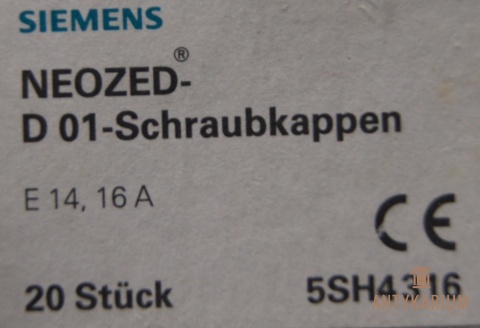 Główka bezpiecznikowa Neozed D01 E14 16A 5SH4316 Siemens