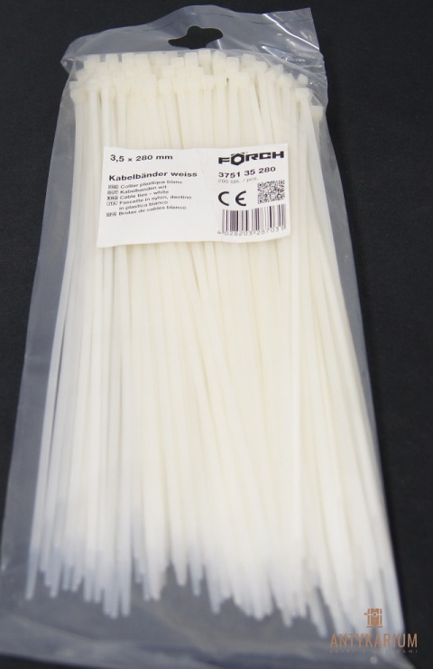 Opaska FORCH 200 szt 3,5 mm x 280 mm Trytytka biała