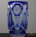 Wazon kobalt kryształ lata 70 duży