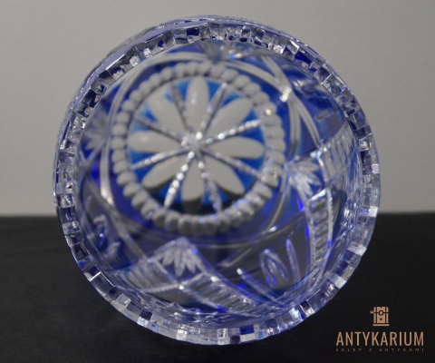Wazon kobalt kryształ lata 70 duży