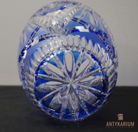 Wazon kobalt kryształ lata 70 duży