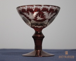 Kielich Antyczny Egermann rubinowo czerwony