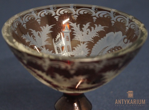 Kielich Antyczny Egermann rubinowo czerwony