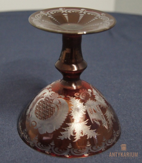 Kielich Antyczny Egermann rubinowo czerwony