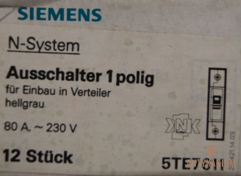 FR Rozłącznik instalacyjny 1pol 80A Siemens 5TE7611