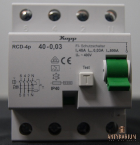 Różnicówka RCD 40A 30ma 4-pol KOPP