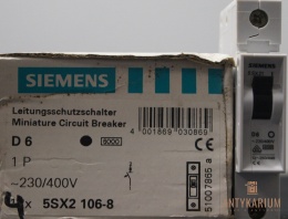 Wyłącznik bezpiecznik Siemens 5SX2 106-8 1pol D6
