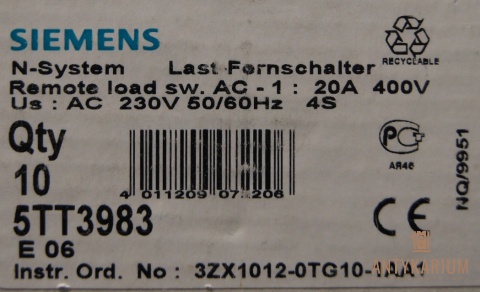 Stycznik 20A 400V Siemens 5TT3983