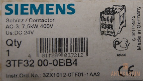 Stycznik 7,5KW 400V DC24V 3TF32 00-0BB4 Siemens