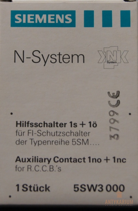Styk pomocniczy boczny 1no + 1nc Siemens 5SW3 000
