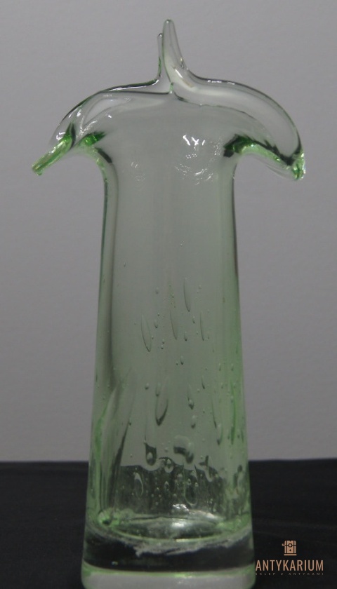 Wazon Kapelusz Karel Wunsch 1971 zielona poświata