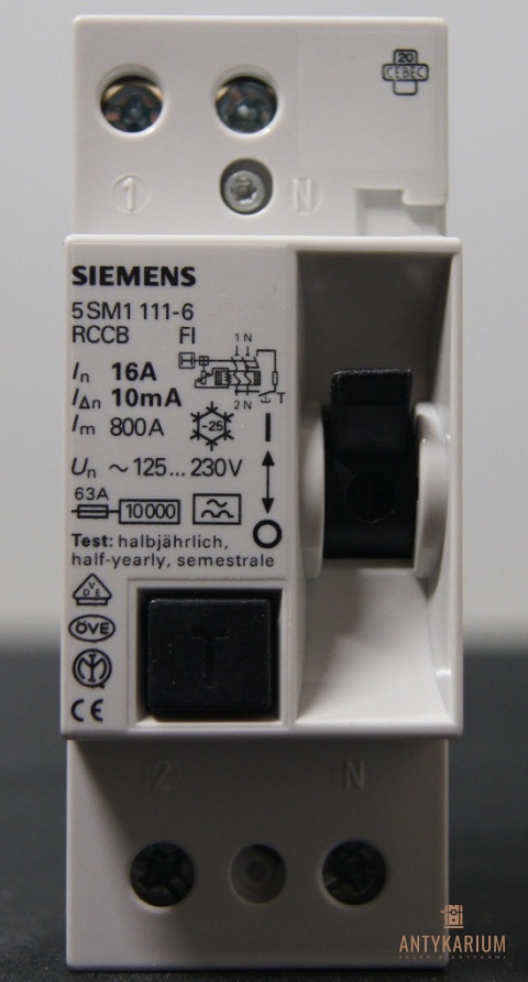 Wył. Róż-prądowy 16A 10ma 2pol 5SM1 111-6 Siemens