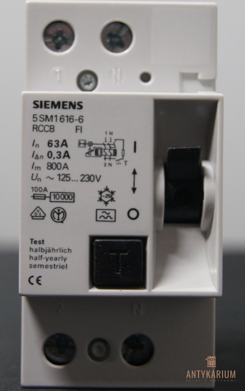 Wył Róż-prądowy 63A 2POL 300ma 5SM1 616-6 Siemens
