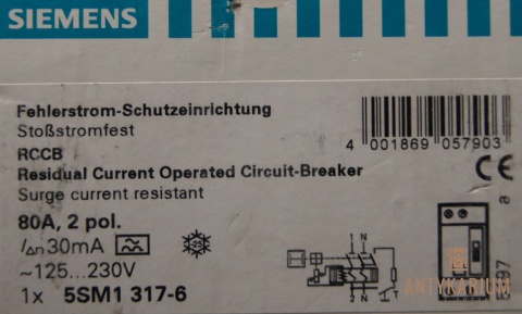 Wył.Róż-prądowy 80A 2POL 30mA 5SM1 317-6 Siemens