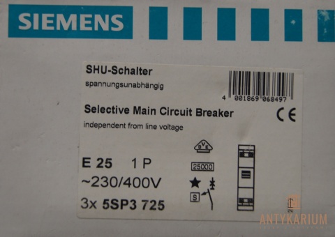 Wyłącznik Selektywny E25 1Pol Siemens 5SP3 725