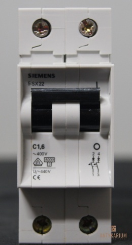 Wyłącznik bezpiecznik SIEMENS 5SX2 215-7 2Pol C1,6
