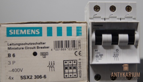 Wyłącznik bezpiecznik SIEMENS 5SX2 306-6 3Pol B6
