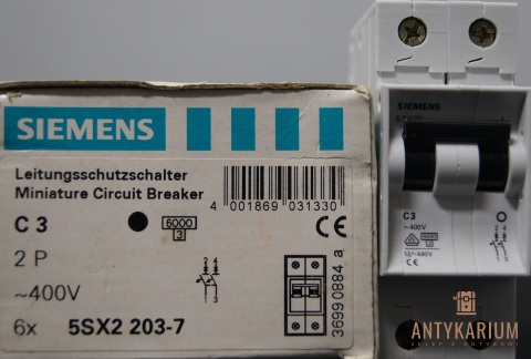 Wyłącznik bezpiecznik Siemens 5SX2 203-7 2Pol C3