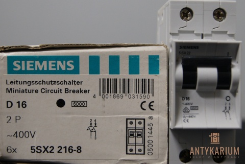 Wyłącznik bezpiecznik SIEMENS 5SX2 216-8 2Pol D16