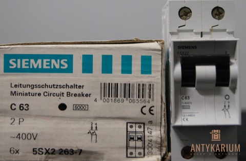Wyłącznik bezpiecznik SIEMENS 5SX2 263-7 2Pol C63