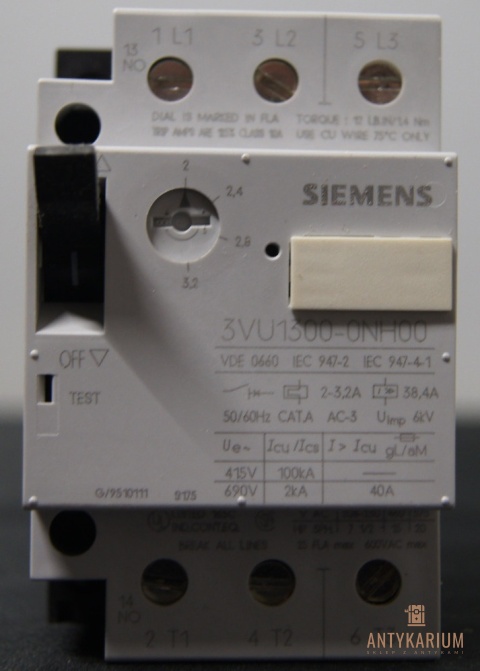 Wyłącznik silnikowy 2-3,2A 3VU1300-0NH00 Siemens