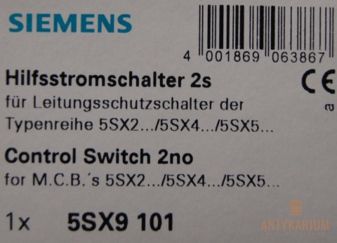 Zestyk pomocniczy do wyłączników 2NO Siemens 5SX9 101