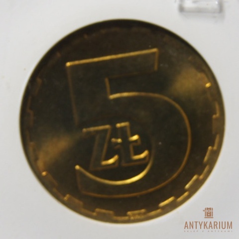 5zł 1975r Grading MS67 Skrętka