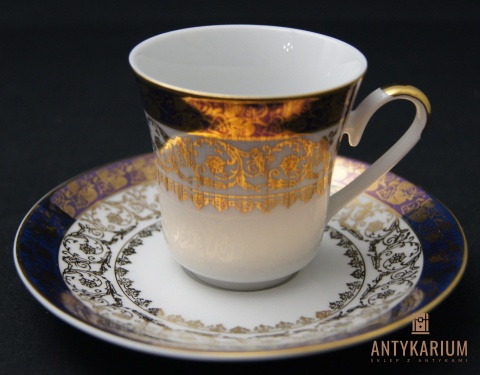 Filiżanka Porcelana bogato zdobiona JSK sygnowana 160ml