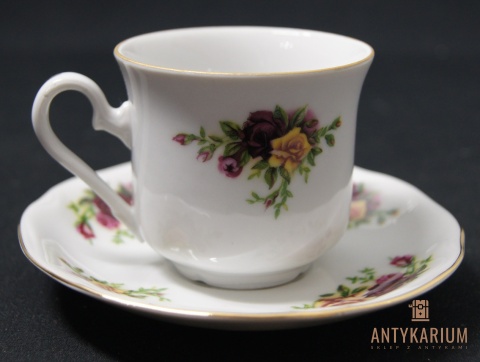Filiżanka porcelana bogato zdobiona Bohemia